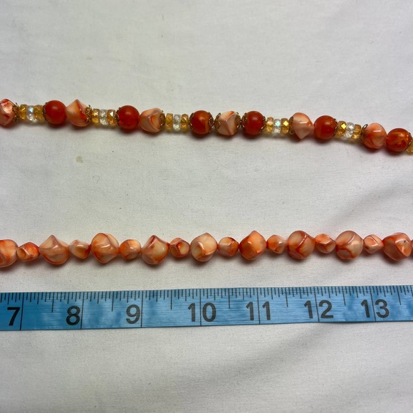 Vintage 1950's 2 Strand Necklace & Clip On Earring Set Beads & Faux Pearls - Picture 7 of 8